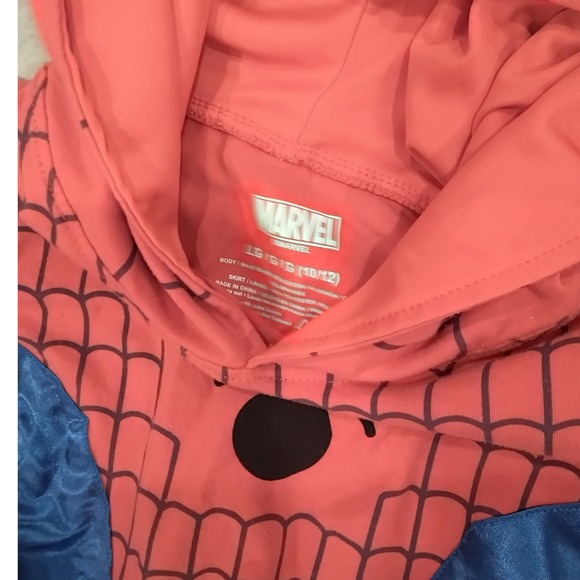 Kids Spider‎ Man Hooded Dress Costume Spidey Cosplay Toddler Girls Size 10 12 - Picture 3 of 5